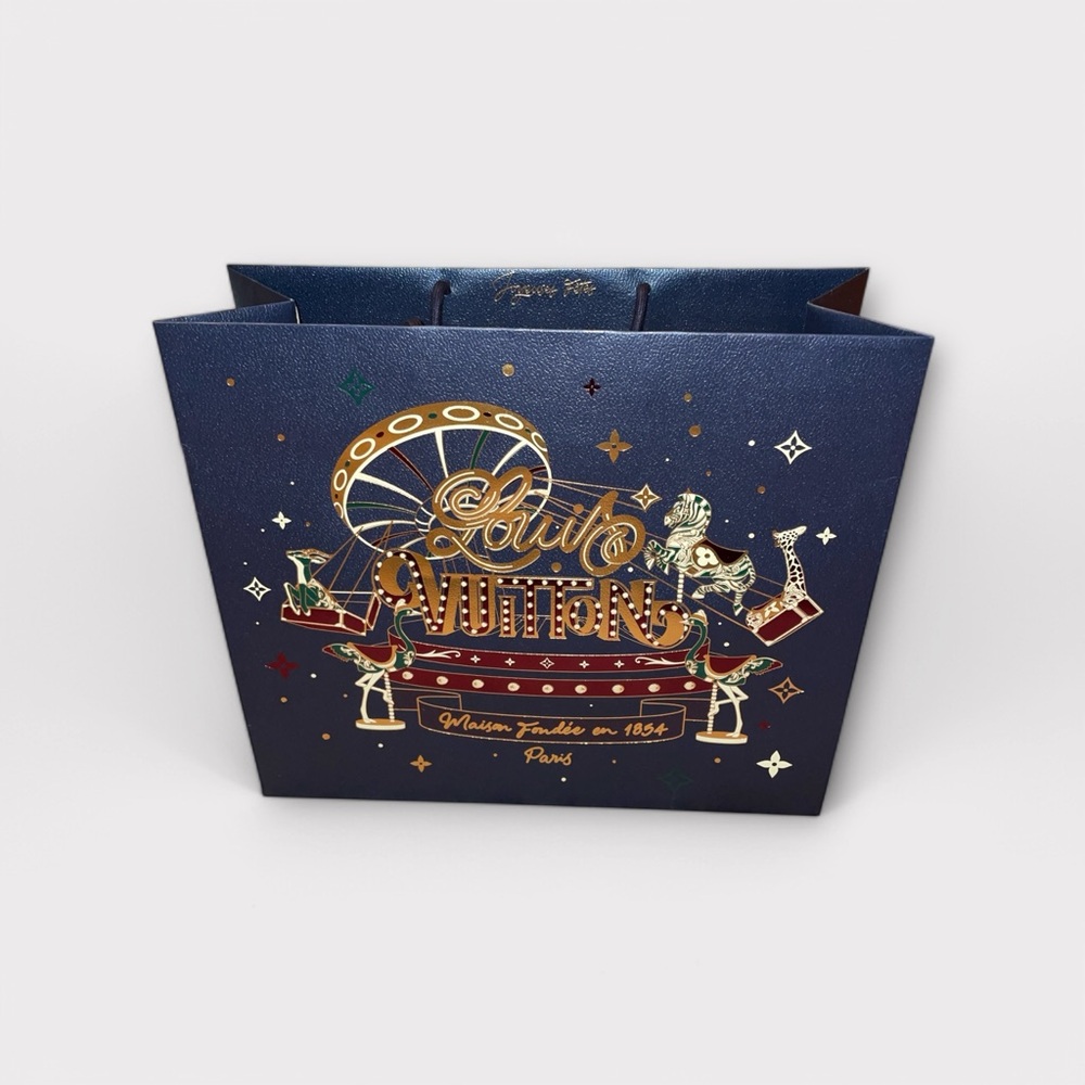 Louis Vuitton Holiday Blue and Gold Shopping Bag